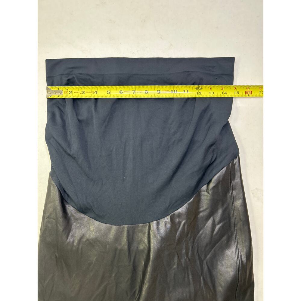 SPANX® Mama Maternity Fabric Faux Leather Leggings in Black. Size 2X - Picture 7 of 7